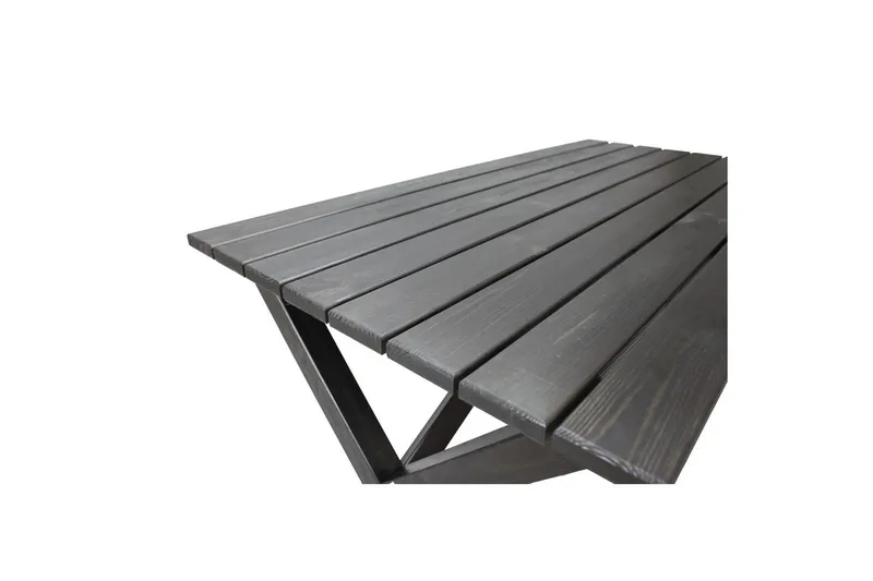 Utendørs møbelgruppe 150 cm bord & 4 Belize naturlig stoler Svart - Svart - Hagemøbler - Hagegruppe - Spisegrupper hage