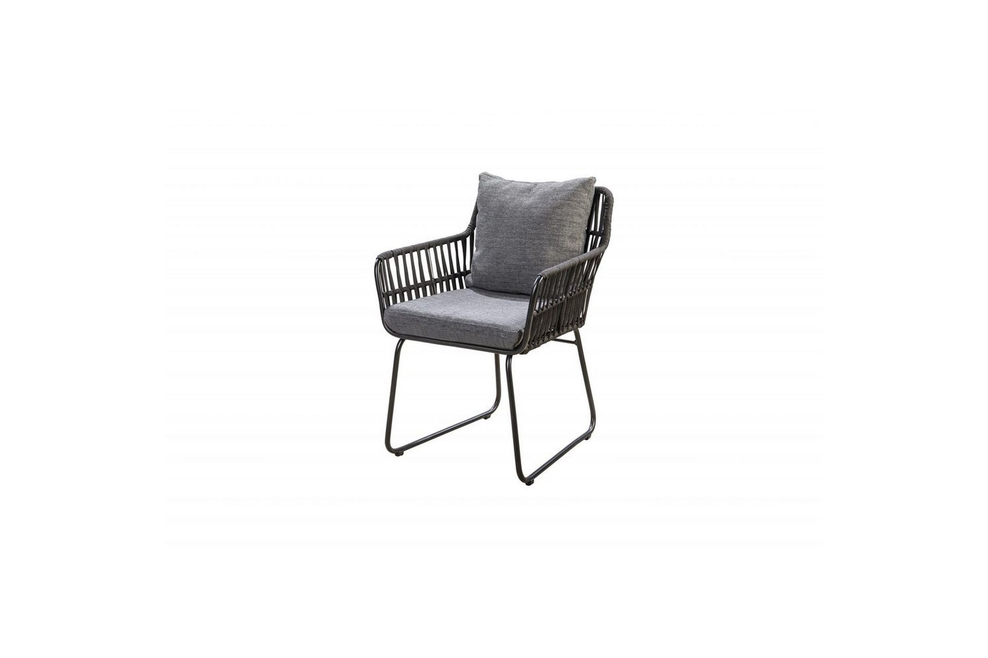 Utendørs møbelgruppe 150 cm bord & 4 Levanto grå stoler Brun - Brun - Hagemøbler - Hagegruppe - Spisegrupper hage