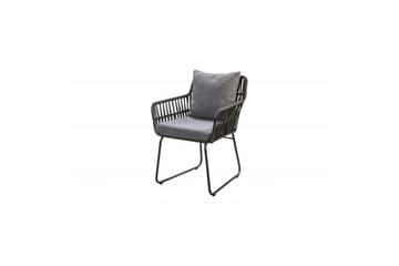 Utendørs møbelgruppe 150 cm bord & 4 Levanto grå stoler Brun - Brun - Hagemøbler - Hagegruppe - Spisegrupper hage