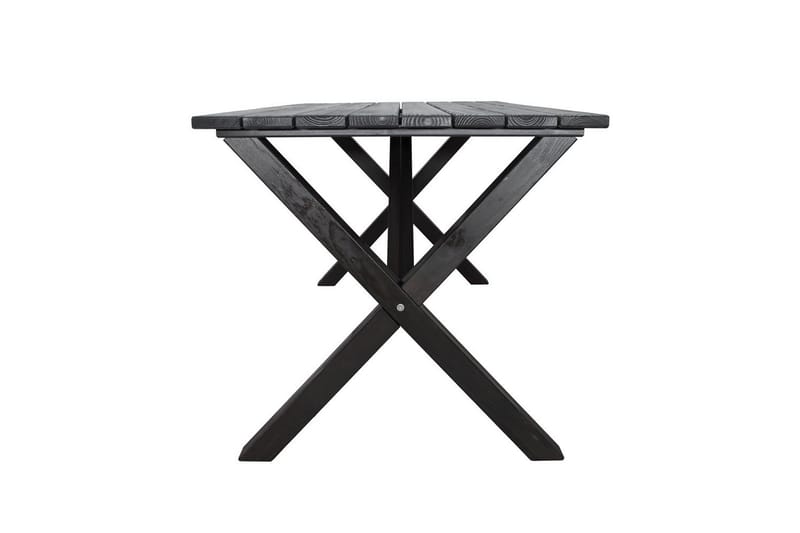 Utendørs møbelgruppe 150 cm bord & 4 Levanto grå stoler Svart - Svart - Hagemøbler - Hagegruppe - Spisegrupper hage