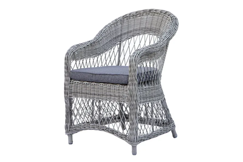 Utendørs møbelgruppe 150 cm bord & 4 Merida grå stoler Brun - Brun - Hagemøbler - Hagegruppe - Spisegrupper hage