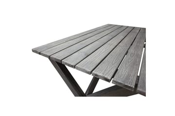 Utendørs møbelgruppe 150 cm bord & 4 Merida grå stoler Grå - Grå - Hagemøbler - Hagegruppe - Spisegrupper hage