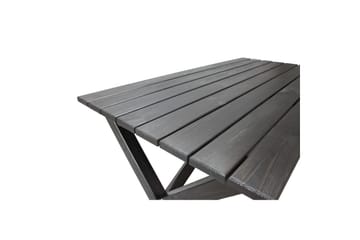 Utendørs møbelgruppe 150 cm bord & 4 Merida grå stoler Svart - Svart - Hagemøbler - Hagegruppe - Spisegrupper hage