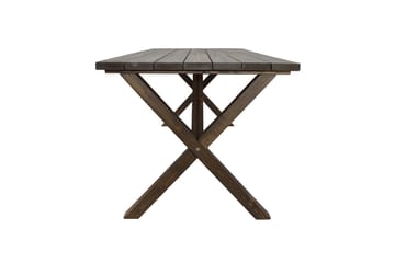 Utendørs møbelgruppe 190 cm Bord & 6 Belize grå stoler Brun - Brun - Hagemøbler - Hagegruppe - Spisegrupper hage