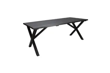 Utendørs møbelgruppe 190 cm Bord & 6 Belize grå stoler Svart - Svart - Hagemøbler - Hagegruppe - Spisegrupper hage