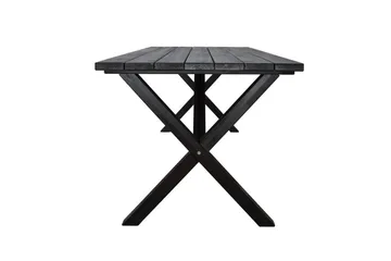 Utendørs møbelgruppe 190 cm Bord & 6 Belize grå stoler Svart - Svart - Hagemøbler - Hagegruppe - Spisegrupper hage