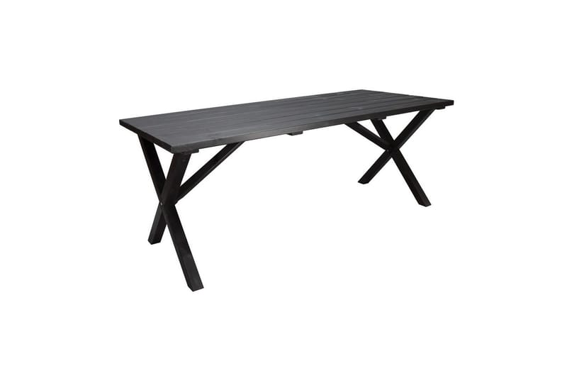 Utendørs møbelgruppe 190 cm Bord & 6 Levanto grå stoler Svart - Svart - Hagemøbler - Hagegruppe - Spisegrupper hage