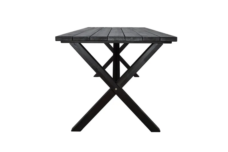 Utendørs møbelgruppe 190 cm Bord & 6 Levanto grå stoler Svart - Svart - Hagemøbler - Hagegruppe - Spisegrupper hage