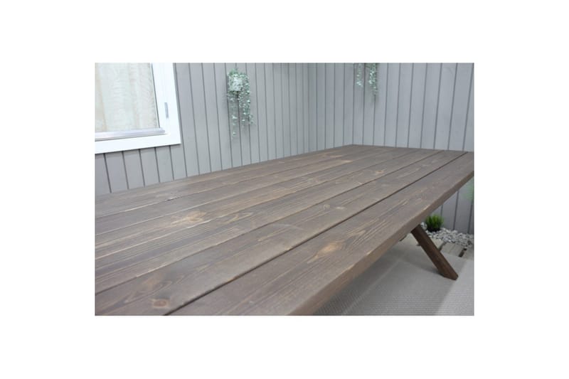 Utendørs møbelgruppe 190 cm Bord & 6 Merida grå stoler Brun - Brun - Hagemøbler - Hagegruppe - Spisegrupper hage