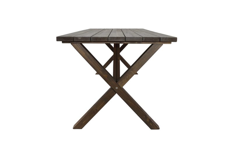 Utendørs møbelgruppe 190 cm Bord & 6 Merida grå stoler Brun - Brun - Hagemøbler - Hagegruppe - Spisegrupper hage