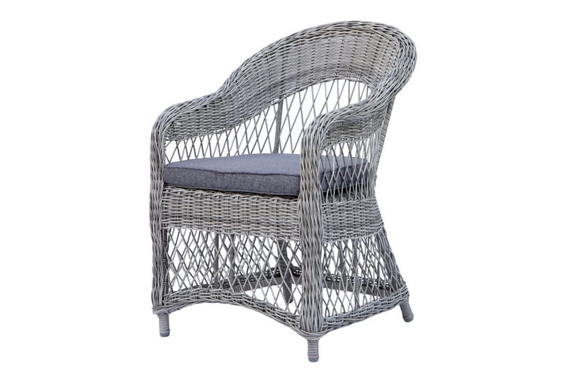 Utendørs møbelgruppe 190 cm Bord & 6 Merida grå stoler Brun - Brun - Hagemøbler - Hagegruppe - Spisegrupper hage