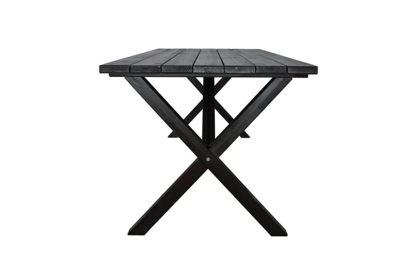 Utendørs møbelgruppe 190 cm Bord & 6 Merida grå stoler Svart - Svart - Hagemøbler - Hagegruppe - Spisegrupper hage