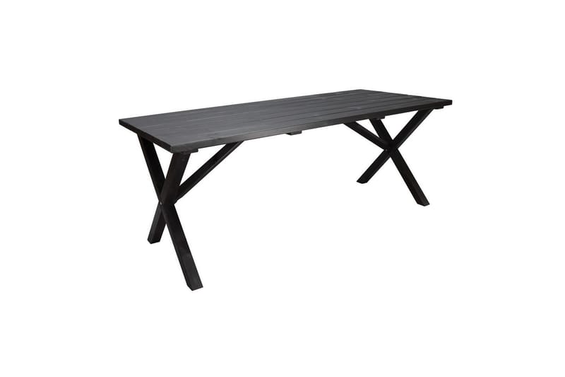 Utendørs møbelgruppe 190 cm Bord & 6 Merida naturlige stoler Svart - Svart - Hagemøbler - Hagegruppe - Spisegrupper hage