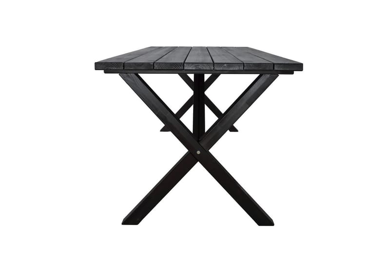 Utendørs møbelgruppe 190 cm Bord & 6 Merida naturlige stoler Svart - Svart - Hagemøbler - Hagegruppe - Spisegrupper hage