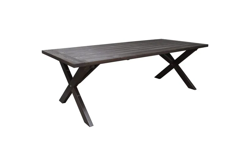 Utendørs møbelgruppe 220 cm bord 26 6 Belize grå stoler Brun - Brun - Hagemøbler - Hagegruppe - Spisegrupper hage