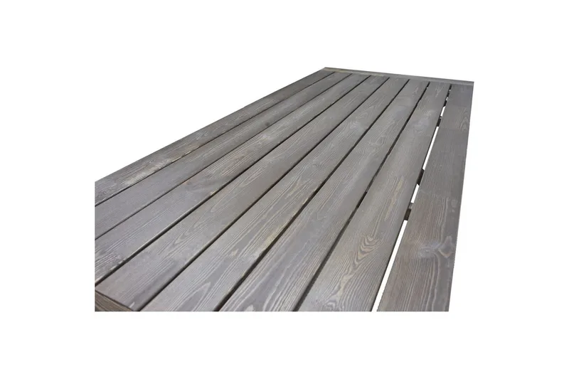 Utendørs møbelgruppe 220 cm bord 26 6 Belize grå stoler Brun - Brun - Hagemøbler - Hagegruppe - Spisegrupper hage