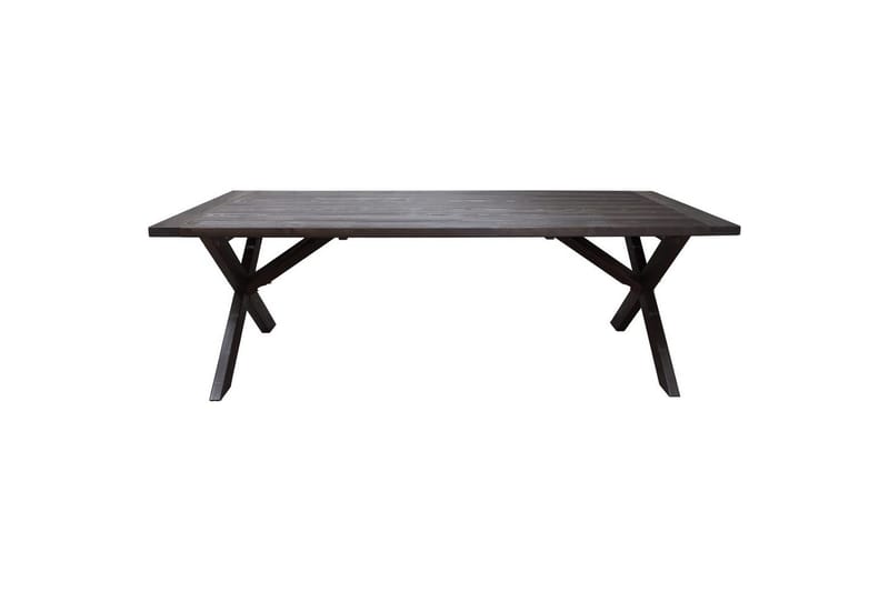 Utendørs møbelgruppe 220 cm bord 26 6 Belize grå stoler Brun - Brun - Hagemøbler - Hagegruppe - Spisegrupper hage