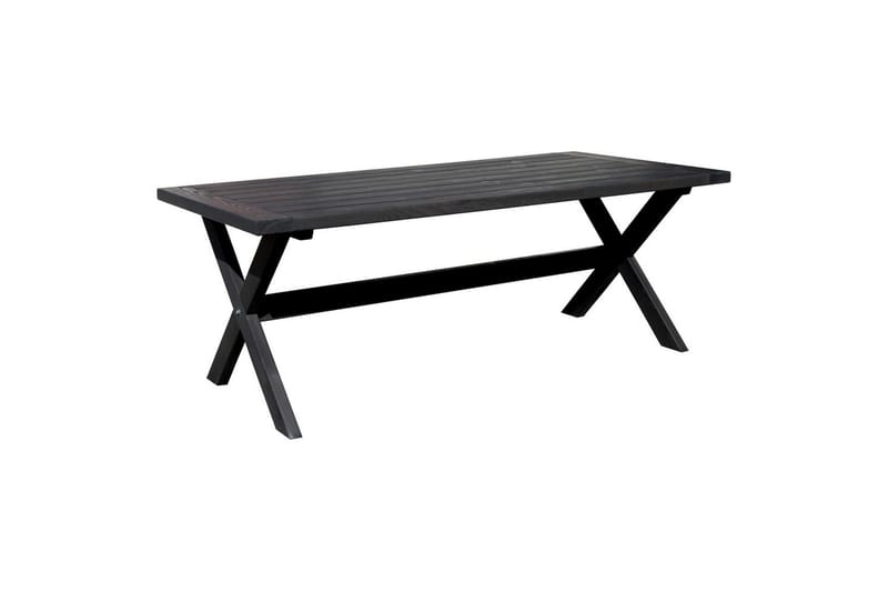Utendørs møbelgruppe 220 cm bord 26 6 Belize grå stoler Svart - Svart - Hagemøbler - Hagegruppe - Spisegrupper hage