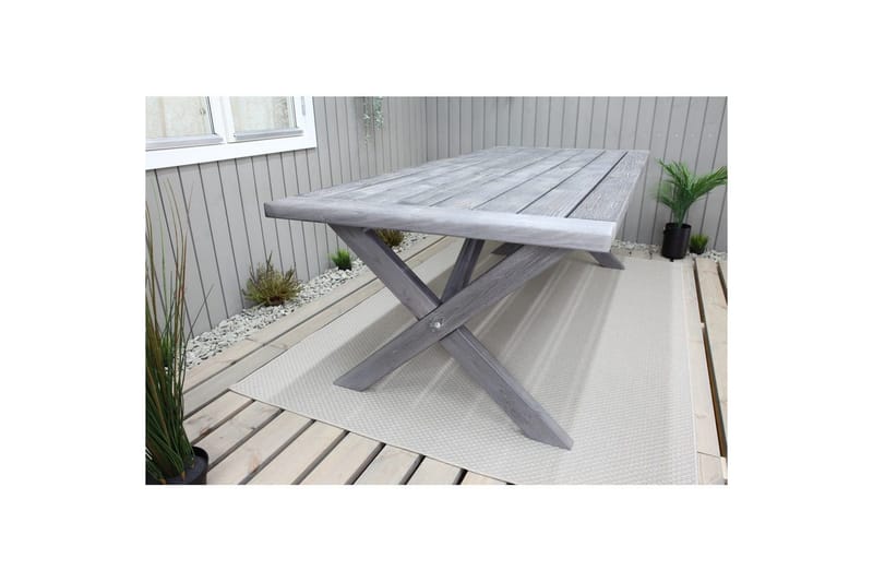 Utendørs møbelgruppe 220 cm bord 26 6 Belize naturstoler Grå - Grå - Hagemøbler - Hagegruppe - Spisegrupper hage