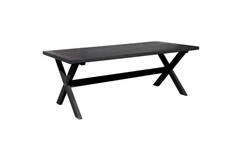 Utendørs møbelgruppe 220 cm bord 26 6 Belize naturstoler Svart - Svart - Hagemøbler - Hagegruppe - Spisegrupper hage