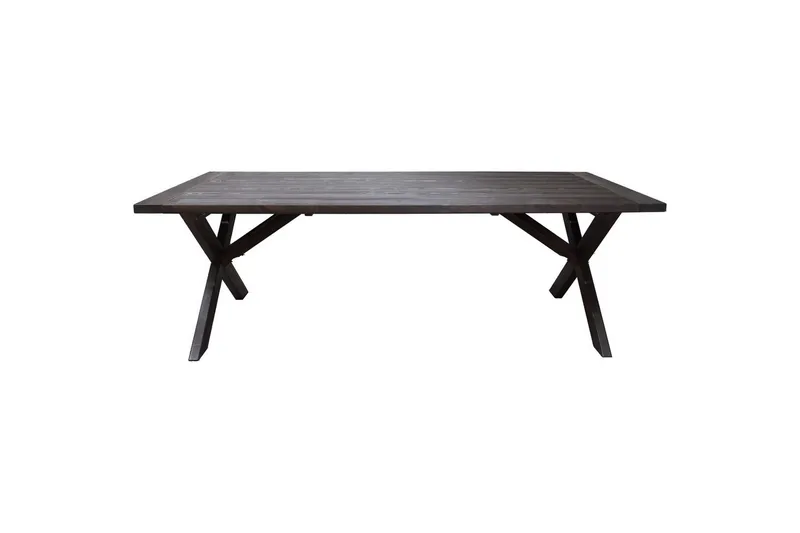 Utendørs møbelgruppe 220 cm bord 26 6 Levanto grå stoler Brun - Brun - Hagemøbler - Hagegruppe - Spisegrupper hage