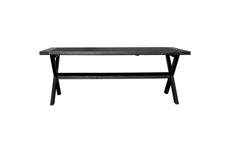 Utendørs møbelgruppe 220 cm bord 26 6 Levanto grå stoler Svart - Svart - Hagemøbler - Hagegruppe - Spisegrupper hage