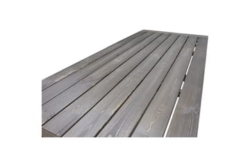 Utendørs møbelgruppe 220 cm bord 26 6 Merida grå stoler Brun - Brun - Hagemøbler - Hagegruppe - Spisegrupper hage