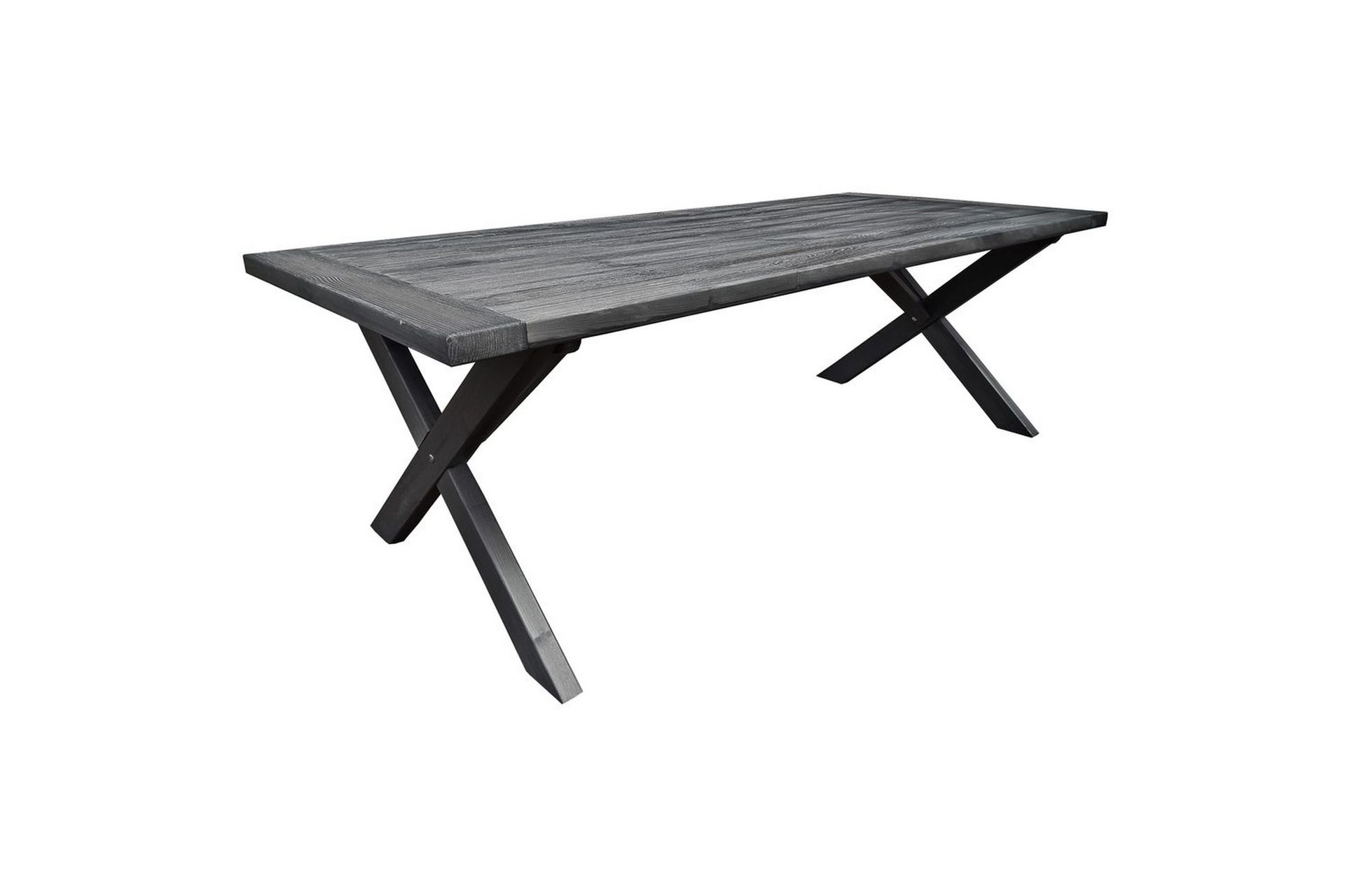 Utendørs møbelgruppe 220 cm bord 26 6 Merida grå stoler Grå - Grå - Hagemøbler - Hagegruppe - Spisegrupper hage