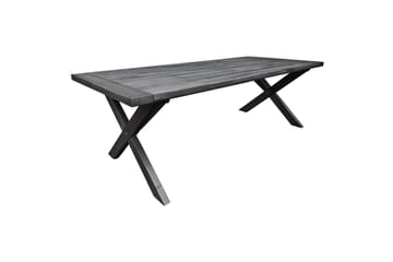 Utendørs møbelgruppe 220 cm bord 26 6 Merida grå stoler Grå - Grå - Hagemøbler - Hagegruppe - Spisegrupper hage