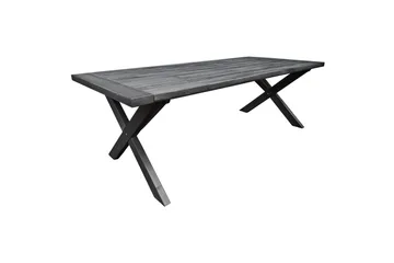 Utendørs møbelgruppe 220 cm bord 26 6 Merida grå stoler Grå - Grå - Hagemøbler - Hagegruppe - Spisegrupper hage