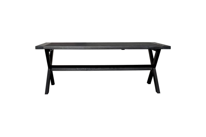 Utendørs møbelgruppe 220 cm bord 26 6 Merida grå stoler Svart - Svart - Hagemøbler - Hagegruppe - Spisegrupper hage