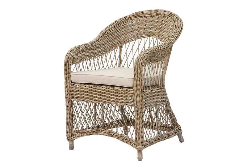 Utendørs møbelgruppe 220 cm bord 26 6 Merida naturstoler Brun - Brun - Hagemøbler - Hagegruppe - Spisegrupper hage