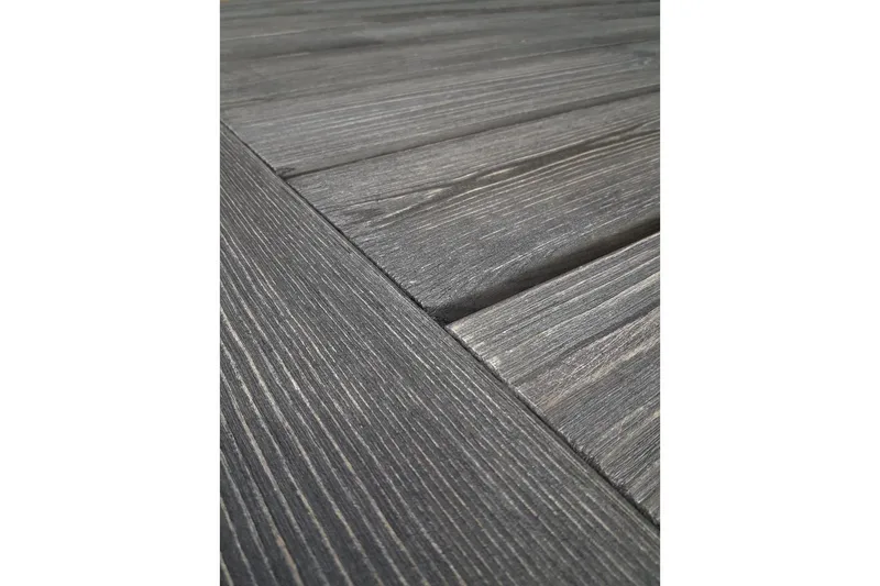 Utendørs møbelgruppe 220 cm bord 26 6 Merida naturstoler Grå - Grå - Hagemøbler - Hagegruppe - Spisegrupper hage