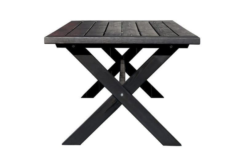 Utendørs møbelgruppe 220 cm bord 26 6 Merida naturstoler Svart - Svart - Hagemøbler - Hagegruppe - Spisegrupper hage