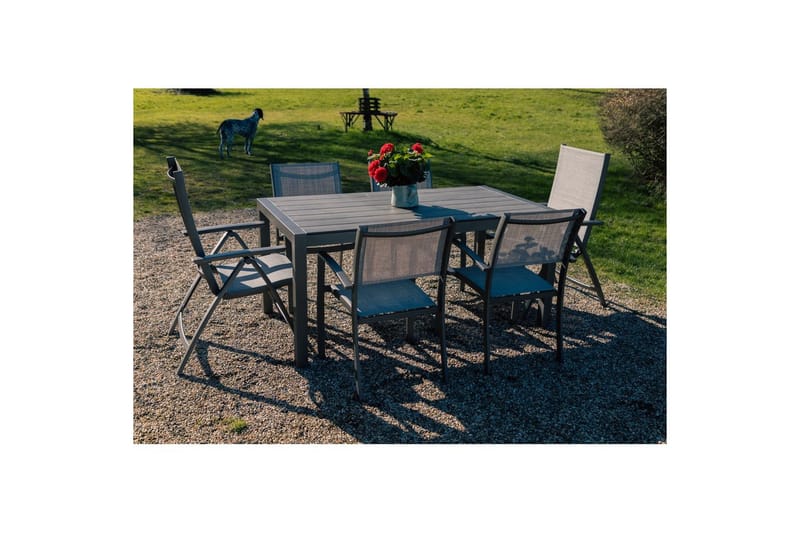 Utendørs møbelgruppe Lifestyle Garden Solana 163 cm 4 Carver stoler + 2 posisjonsstoler - 4 Carver stoler + 2 posisjonsstoler - Hagemøbler - Hagegruppe - Spisegrupper hage