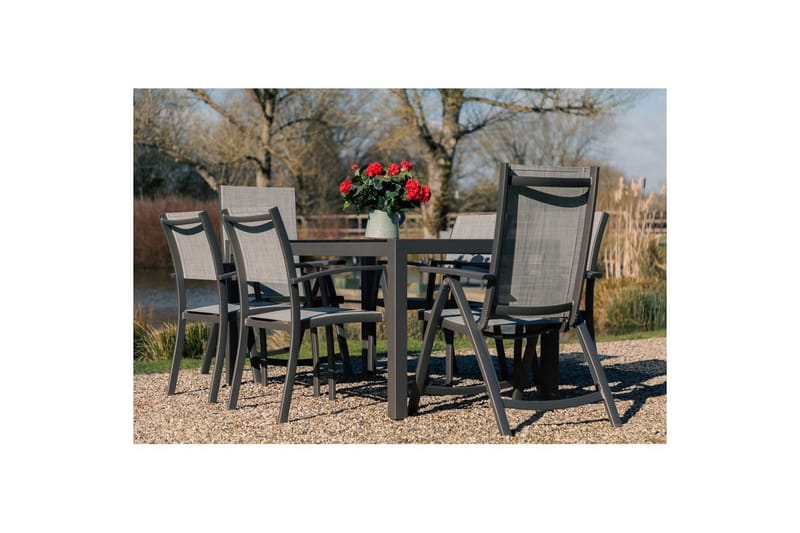 Utendørs møbelgruppe Lifestyle Garden Solana 163 cm 4 Carver stoler + 2 posisjonsstoler - 4 Carver stoler + 2 posisjonsstoler - Hagemøbler - Hagegruppe - Spisegrupper hage