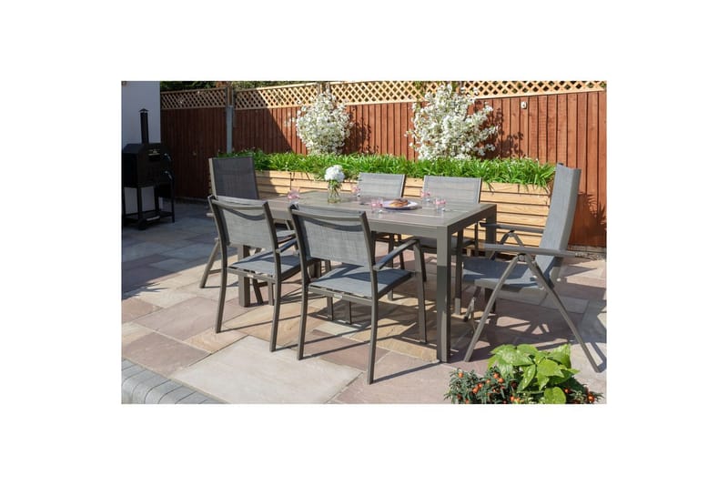 Utendørs møbelgruppe Lifestyle Garden Solana 163 cm 4 Carver stoler + 2 posisjonsstoler - 4 Carver stoler + 2 posisjonsstoler - Hagemøbler - Hagegruppe - Spisegrupper hage