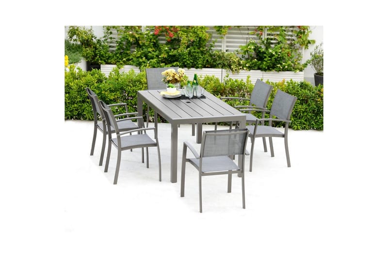 Utendørs møbelgruppe Lifestyle Garden Solana 163 cm 4 Carver stoler - 4 Carver stoler - Hagemøbler - Hagegruppe - Spisegrupper hage