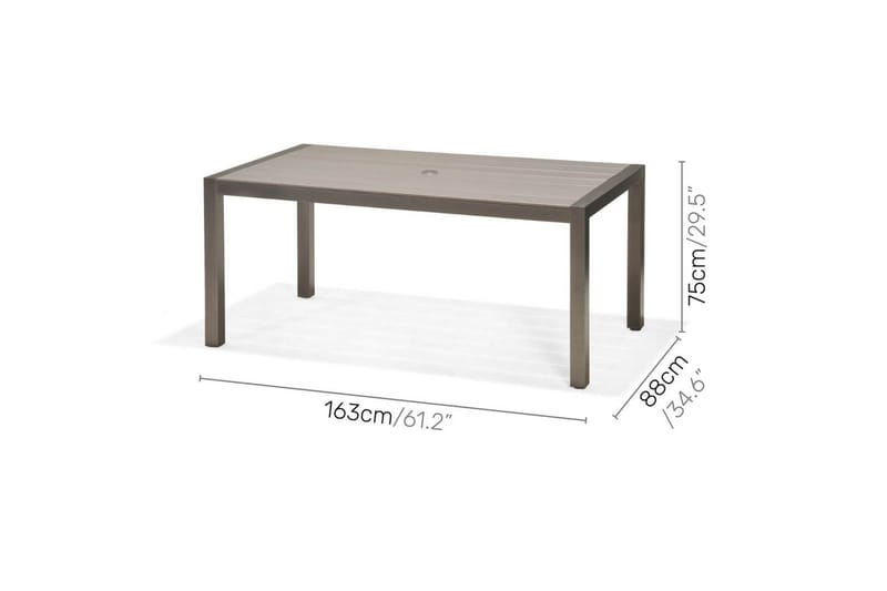 Utendørs møbelgruppe Lifestyle Garden Solana 163 cm 4 Carver stoler - 4 Carver stoler - Hagemøbler - Hagegruppe - Spisegrupper hage