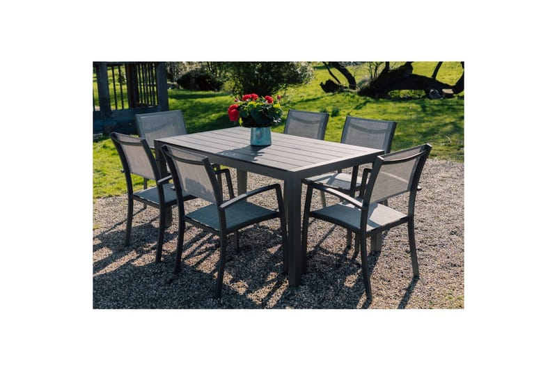 Utendørs møbelgruppe Lifestyle Garden Solana 163 cm 6 snekkerstoler - 6 snekkerstoler - Hagemøbler - Hagegruppe - Spisegrupper hage