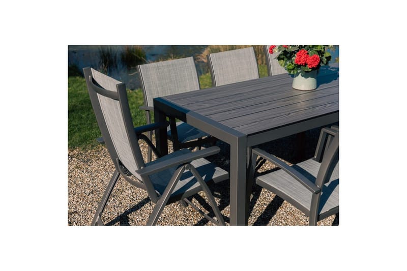 Utendørs møbelgruppe Lifestyle Garden Solana 201 cm 6 carver stoler + 2 posisjons stoler - 6 carver stoler + 2 posisjons stoler - Hagemøbler - Hagegruppe - Spisegrupper hage