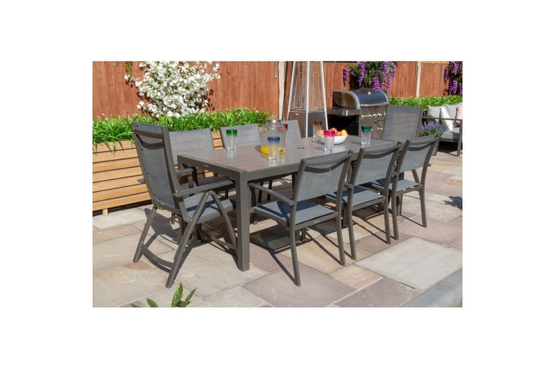 Utendørs møbelgruppe Lifestyle Garden Solana 201 cm 6 carver stoler + 2 posisjons stoler - 6 carver stoler + 2 posisjons stoler - Hagemøbler - Hagegruppe - Spisegrupper hage