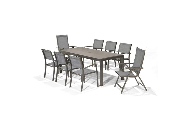 Utendørs møbelgruppe Lifestyle Garden Solana 201 cm 6 carver stoler + 2 posisjons stoler - 6 carver stoler + 2 posisjons stoler - Hagemøbler - Hagegruppe - Spisegrupper hage