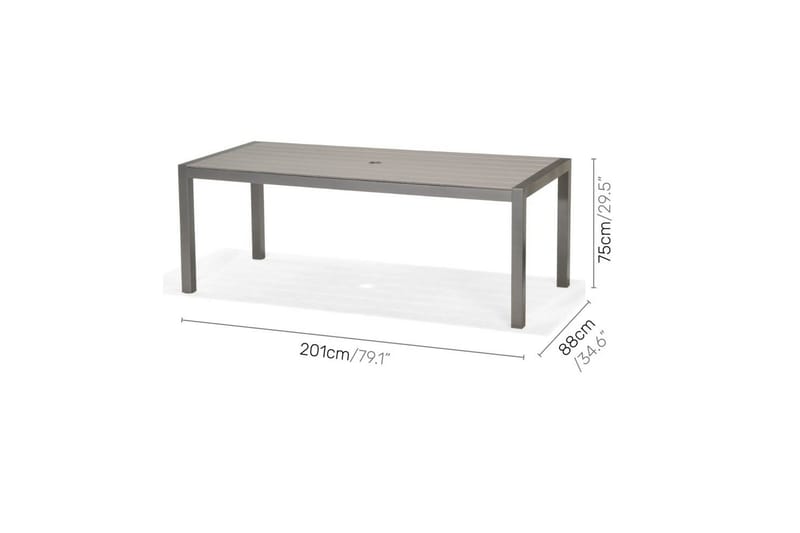 Utendørs møbelgruppe Lifestyle Garden Solana 201 cm 6 carver stoler + 2 posisjons stoler - 6 carver stoler + 2 posisjons stoler - Hagemøbler - Hagegruppe - Spisegrupper hage