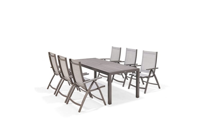 Utendørs møbelgruppe Lifestyle Garden Solana 201 cm 6 posisjons stoler - 6 posisjons stoler - Hagemøbler - Hagegruppe - Spisegrupper hage