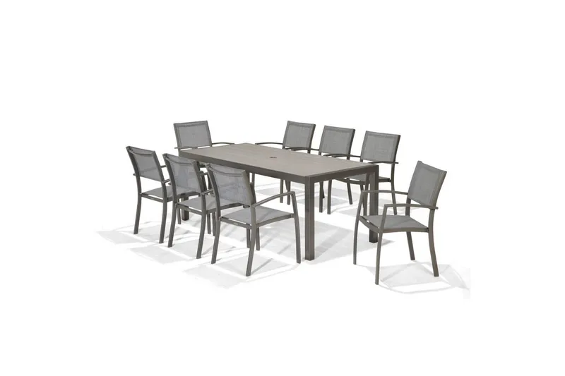 Utendørs møbelgruppe Lifestyle Garden Solana 201 cm 8 carver stoler, 8 carver stoler