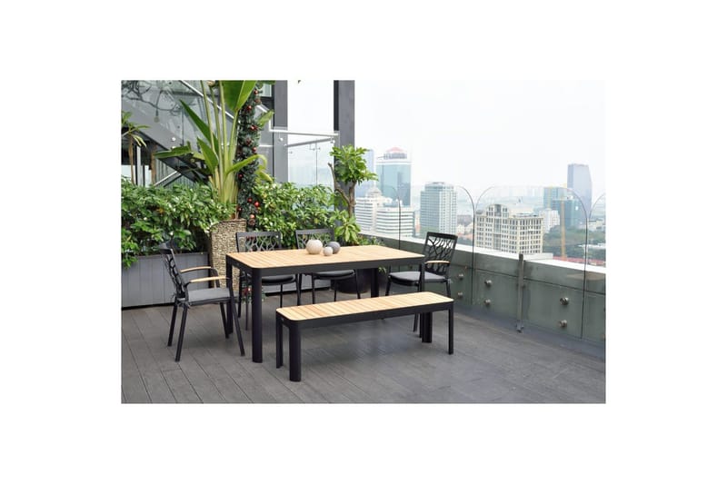 Utendørs møbelgruppe Lifestyle Garden Portals 161 cm 4 hage stoler + benk - 4 hage stoler + benk - Hagemøbler - Hagegruppe - Spisegrupper hage