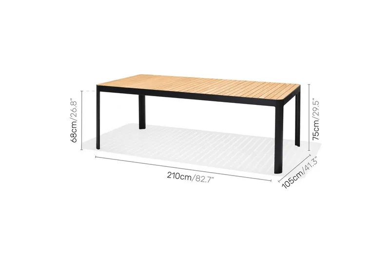 Utendørs møbelgruppe Lifestyle Garden Portals 209 cm 5 tresnekkerstoler + benk - 5 tresnekkerstoler + benk - Hagemøbler - Hagegruppe - Spisegrupper hage