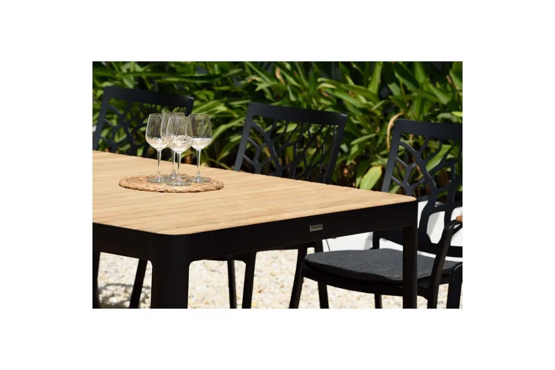 Utendørs møbelgruppe Lifestyle Garden Portals 209 cm 5 tresnekkerstoler + benk - 5 tresnekkerstoler + benk - Hagemøbler - Hagegruppe - Spisegrupper hage