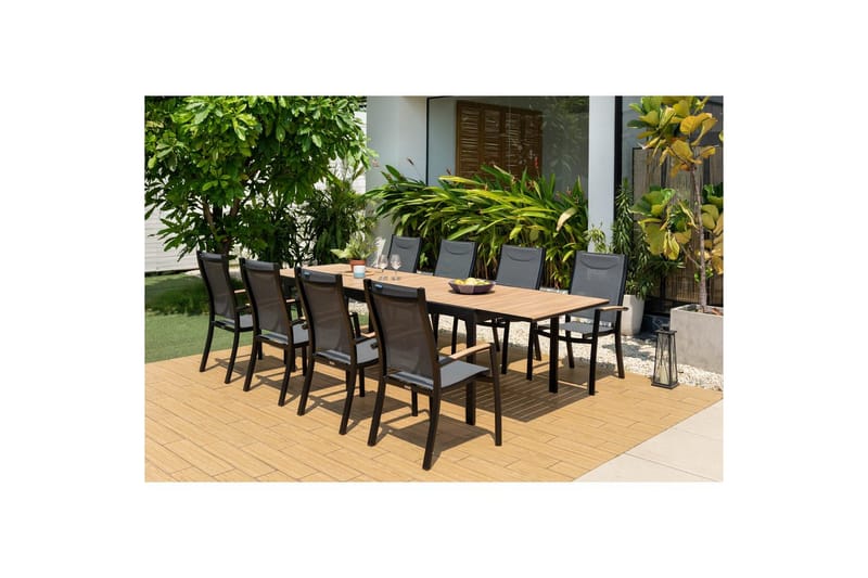 Utendørs møbelgruppe Lifestyle Garden Panama 210-300 cm 8 stablestoler - 8 stablestoler - Hagemøbler - Hagegruppe - Spisegrupper hage